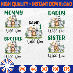 custom family safari floral zoo jungle wild png, two wild, wild one, wild one birthday, birthday boy/girl png, wild part