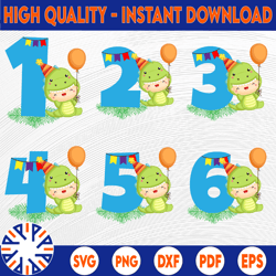 dinosaur birthday party numbers, dinosaur t rex numbers svg, png for cricut,silhouette, birthday numbers