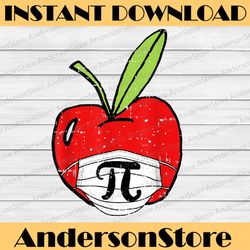 apple pi-day cute face mask teacher student quarantine funny pi day, math 14th png sublimation
