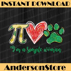 i'm a simple pi dog paw math lovers st patrick's day funny pi day, math 14th png sublimation