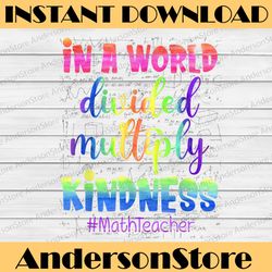 math teacher in a world divided multiply kindness pi day funny pi day, math 14th png sublimation