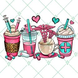 Nurse Coffee Cups Png, Nurse life Png, Nursing Png Instant Download
