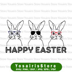 cute bunny face svg, 3 bunnies cooling face svg, happy easter day svg, bunny silhouette, three bunnies outline clipart