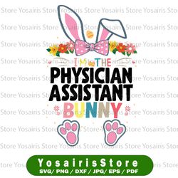 i'm the physician assistant svg, bunny easter day svg, pa student scrub life medical hospital rabbit svg dxf png cut