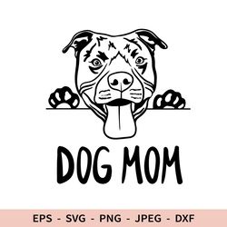 Peeking Pitbull Svg Bull Terrier Dog mom Svg Dog Lover Dxf File for Cricut Laser