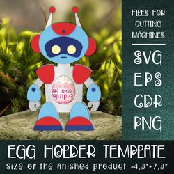 Robot Chocolate Egg Holder Template SVG