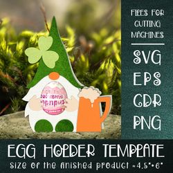 Saint Patricks Gnome  | Chocolate Egg Holder template SVG