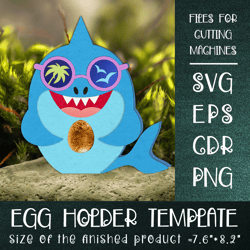 Shark with Sunglasses | Egg Holder Template