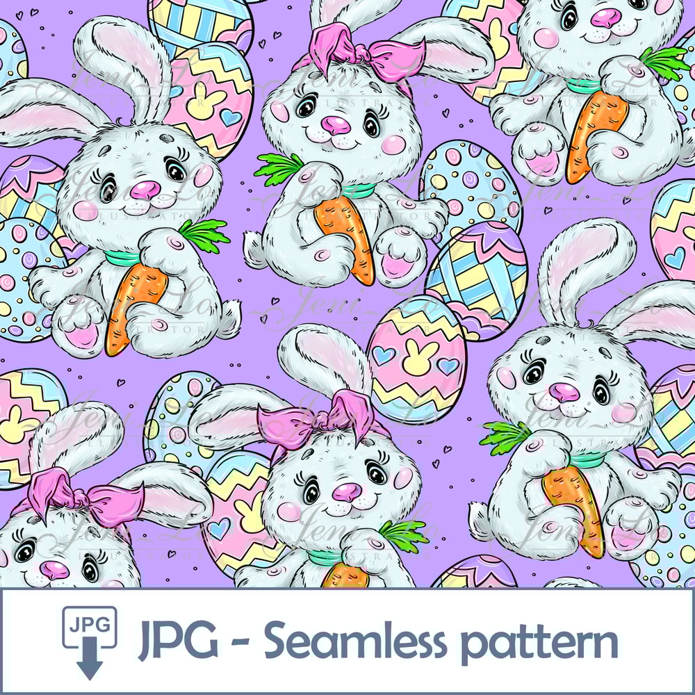 Easter Bunny Seamless Pattern