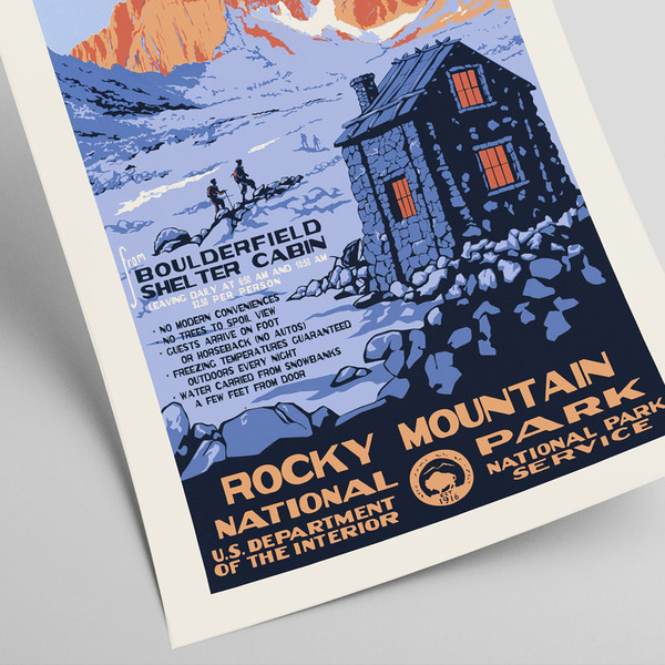 Rocky Mountain National Park - vintage WPA poster, 1938 National parks National park service Lake house decor.jpg