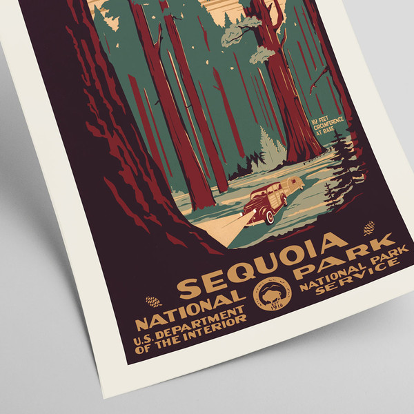 Sequoia National Park - vintage WPA poster, 1938 National parks National park service Lake house decor.jpg
