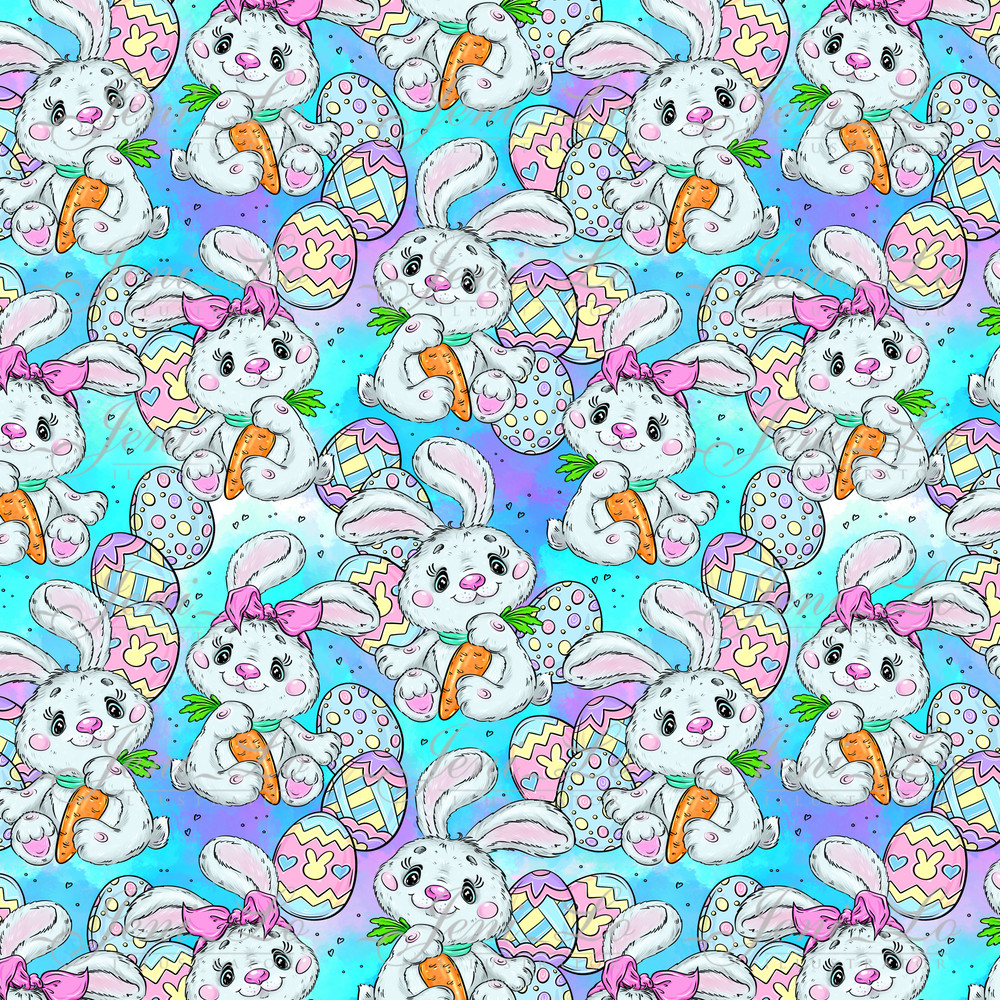 Cute Easter bunny seamless pattern