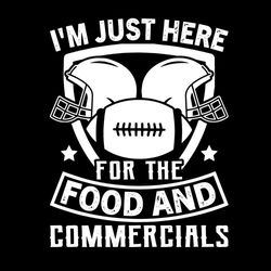 Funny Superbowl Lvii I'm Just Here For The Food And Commercials Svg
