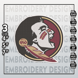 Florida State Seminoles Embroidery Files, NCAA Logo Embroidery Designs, NCAA Seminoles, Machine Embroidery Designs