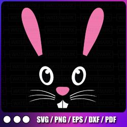 cute little bunny face svg png, funny easter day svg, bunny svg, easter svg, easter bunny svg, bunny face svg