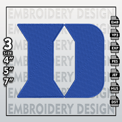 Duke Blue Devils Embroidery Files, NCAA Logo Embroidery Designs, NCAA Devils, Machine Embroidery Designs