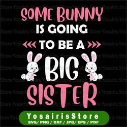 some bunny is going to be a big sister svg, easter sister svg, big sister easter shirt svg, easter gifts svg, cut files