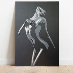 Naked woman painting, Female silhouette 3D artwork, Minimalist  wall art, Unique wall decor, 3D wood art