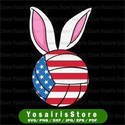 volleyball bunny flag svg png, america flag bunny png, cut file sublimation, bunny easter day