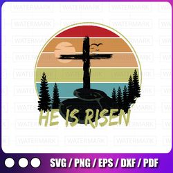 he is risen retro vintage png, happy easter 2022 png, he is risen easter png sublimation design, sublimation design