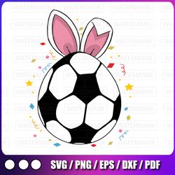 easter soccer ball svg, egg bunny ears svg, funny gifts player boys svg, easter svg, soccer svg, easter bunny svg