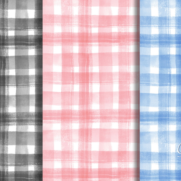 Checkered seamless patterns. Watercolor set  Banner 02.jpg