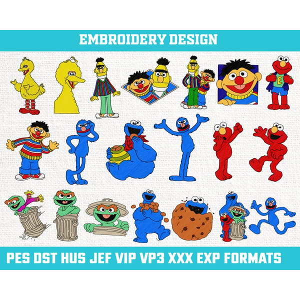 Sesame Street Embroidery Design, Sesame Street Embroidery De - Inspire ...