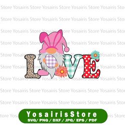 easter gnome love png sublimation design, easter sublimation png, easter day png, easter gnome png, gnome with egg png