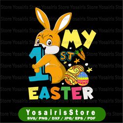 "my first easter svg cut file, girl easter shirt, girl easter svg, dxf eps png, silhouette cricut, digital, easter bunny