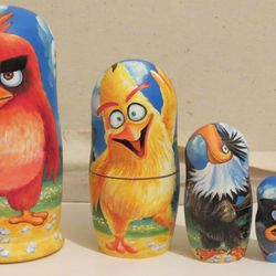 Nesting dolls Angry Birds Russian wooden matryoshka nested doll 5 pieces