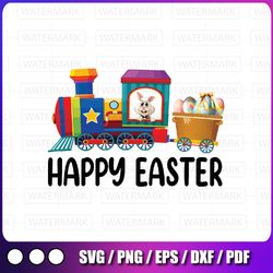 happy easter bunny train eggs png, bunny png files, happy easter png, baby clipart, kids shirt design