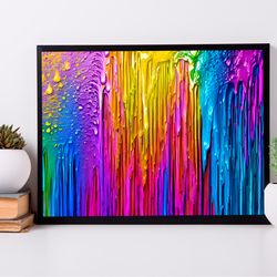 oil dripping paint art - rainbow waterfall