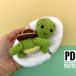 turtle crochet pattern - amigurumi turtle in egg pattern - tiny stuffed toy - english pdf tutorial - easter gift