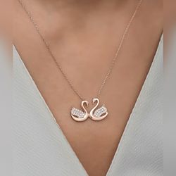 925 Sterling Silver Swan Necklace, Swan Pendant, Necklace for Women, Gift for Her, Mothers Day Gifts, Anniversary Gifts