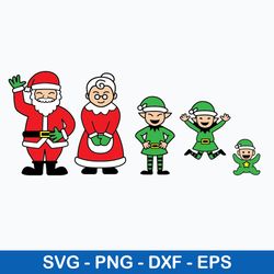 claus family svg, santa claus svg, merry christmas svg, png dxf eps file