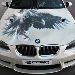 Vinyl Car Hood Wrap Full Color Graphics Decal Eagle Sticker
