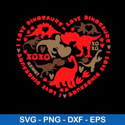 dinosaur heart svg, dinosaur svg, png dxf eps file