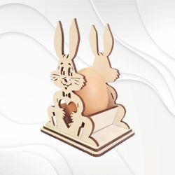 3D puzzles Easter bunny egg holder, laser cutting design. Laser cut pattern.