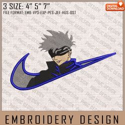 Gojo Nike Embroidery Files, Nike Embroidery, Jujutsu Kaisen, Anime Inspired Embroidery Design, Machine Embroidery Design