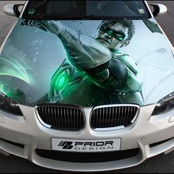 Vinyl Car Hood Wrap Full Color Graphics Decal Green Lantern Sticker
