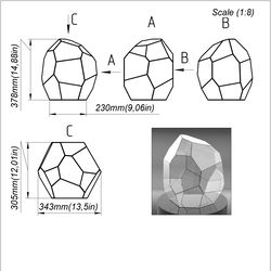 project 414. stained glass printable pattern. brillant3d