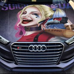 Vinyl Car Hood Wrap Full Color Graphics Decal Harley Quinn Sticker