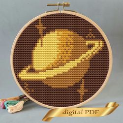 Space pattern pdf cross stitch, Easy embroidery DIY, small pattern