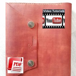 Leather pattern - Large wallet for bank cards, documents and notepad - PDF pattern