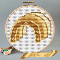 Rainbow pattern pdf cross stitch, Easy embroidery DIY, abstraction small pattern