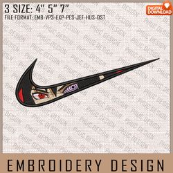 sasuke nike embroidery files, nike embroidery, naruto, anime inspired embroidery design, machine embroidery design