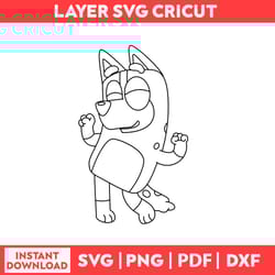 disegni di bluey coloring svg, bluey birthday svg, bluey characters svg, png, pdf, dxf digital file