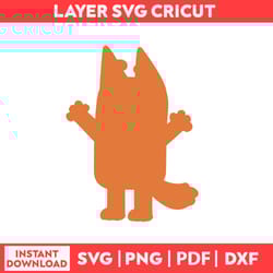 bluey bingo heeler silhousettes svg, bluey birthday svg, bluey characters svg, png, pdf, dxf digital file