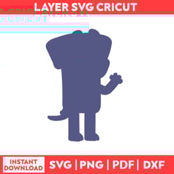 bluey jean luc silhousettes svg, bluey birthday svg, bluey characters svg, png, pdf, dxf digital file