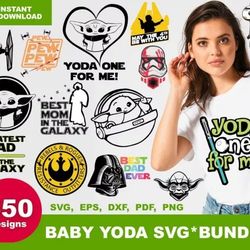 500 BABY YODA SVG BUNDLE - SVG, PNG, DXF, EPS, PDF Files For Print And Cricut